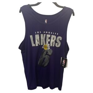 Lakers LeBron James #6 NBA Jersey Mens Large Tank Top Purple